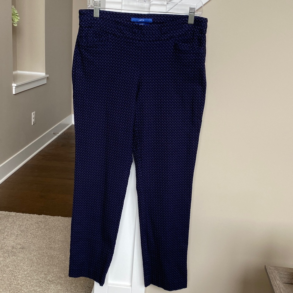 Pull On Patterned Dress Pants